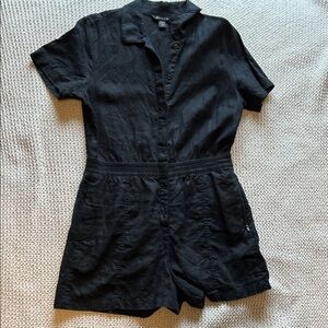 Athleta Black Linen Romper